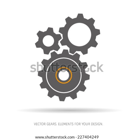 Gear and cogwheel icon. Vector illustration.