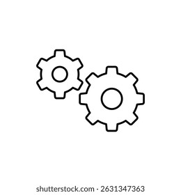 gear cogwheel icon, vector line isolated on white background. trendy and modern design