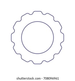 Gear or cogwheel icon. Vector. Violet linear icon on white background. Isolated.