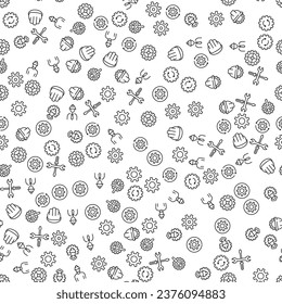 Gear, Cogwheel, Repair Tools, Builder Seamless Pattern. Perfect for web sites, postcards, wrappers, stores, shops