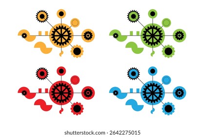 Gear Cogwheels Technological Abstract Graphics with Geometric Shapes. Graphic design elements and resources vector art