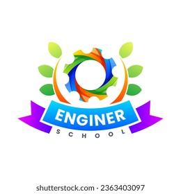 gear colorful icon logo design 