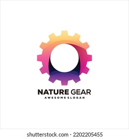 gear colorful logo gradient design