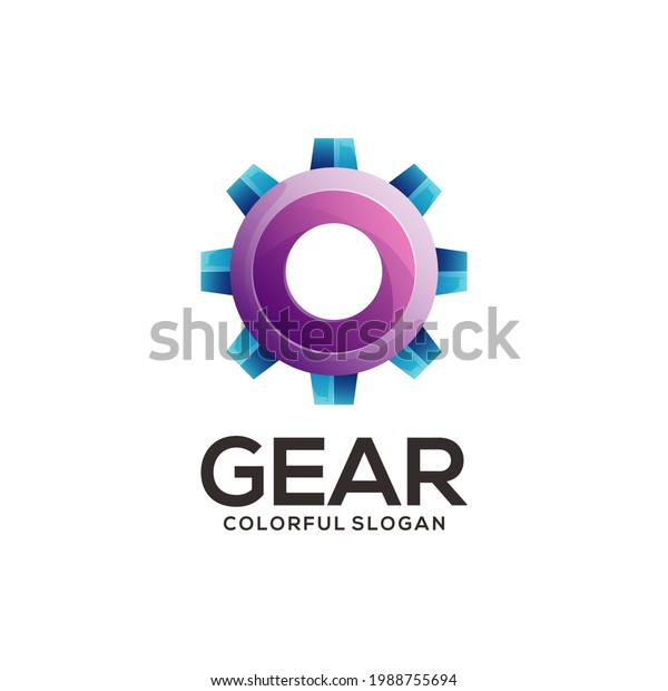 Gear Colorful\
Logo Illustration Vector\
Design