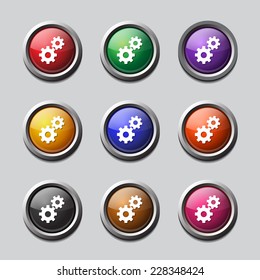 Gear Colorful Vector Icon Design
