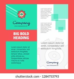 Gear Company Brochure Title Page Design. Company profile, annual report, presentations, leaflet Vector Background