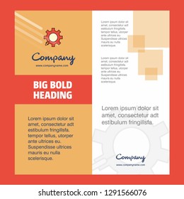Gear  Company Brochure Title Page Design. Company profile, annual report, presentations, leaflet Vector Background