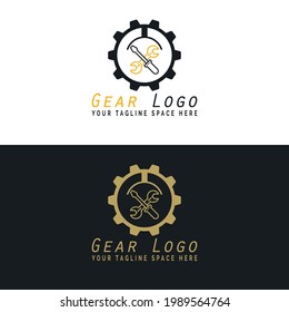 Diseño de vectores con el logotipo de la compañía de engranajes