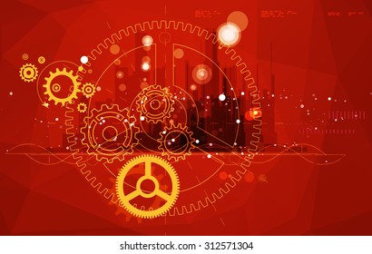 Gear Composition Abstract Background - Illustration as EPS 10 File