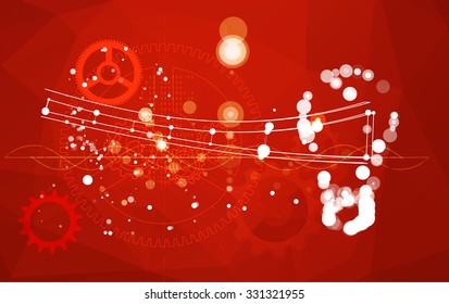 Gear Composition Abstract Background - Illustration