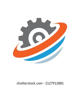 Gear - concept business logo template vector illustration. Cog wheel abstract sign. Mechanic industry technology graphic design icon. 