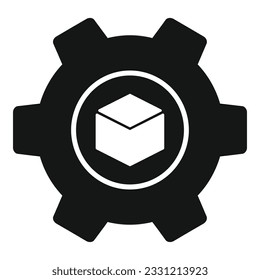 Gear concept icon simple vector. Block chain. Digital crypto