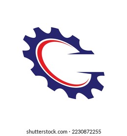 GEAR CONCEPT ILLUSTRATION LOGO DESIGN VECTOR
