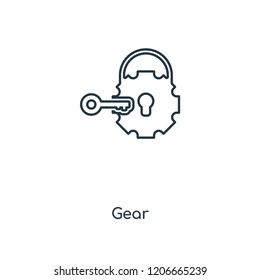 Gear concept line icon. Linear Gear concept outline symbol design. This simple element illustration can be used for web and mobile UI/UX.