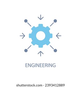 icono de línea de concepto de engranaje. Ilustración de elemento simple. diseño del símbolo de contorno del concepto de engranaje.
