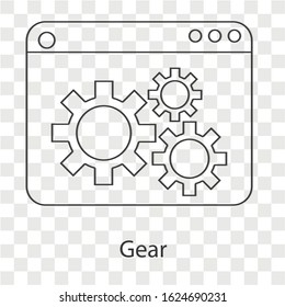 Gear concept on transparency background. Creative idea design. Flat vector illustration for template, brochure, web page or presentation.
