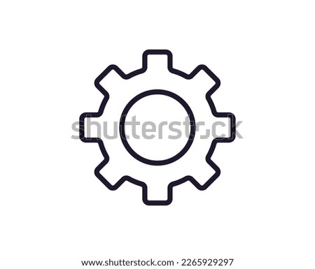 Gear concept. Single premium editable stroke pictogram perfect for logos, mobile apps, online shops and web sites. Vector symbol isolated on white background. 