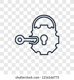 Gear concept vector linear icon isolated on transparent background, Gear concept transparency concept in outline style