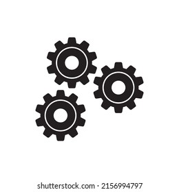 Gear Configuration  icon in black flat glyph, filled style isolated on white background