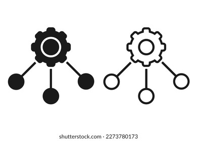 Gear connection management. Allocation icon. Illustration vector