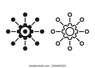 Gear connection management icon. Illustration vector