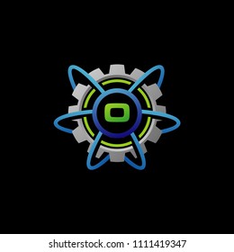 Gear Connection O letter Logo