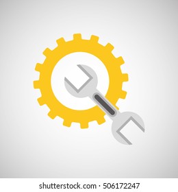 gear construction wrench tool icon design vector illustration eps 10