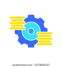 Gear with context menu line icon. Settings, options, adjustment, calibration, functionality, repair. Vector color icon on white background for business and advertising.