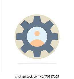 Gear, Controls, Profile, Use Abstract Circle Background Flat color Icon. Vector Icon Template background