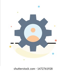 Gear, Controls, Profile, Use Abstract Flat Color Icon Template