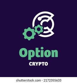 Logo de Gear y crypto en estilo moderno. Con fondo blanco