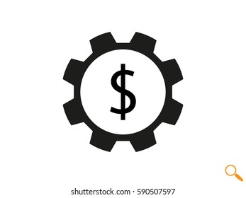 gear, currency, icon, vector illustration eps10