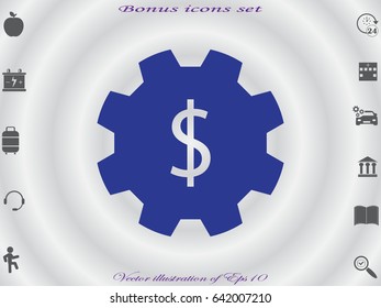 gear, currency, icon, vector illustration eps10