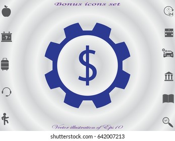 gear, currency, icon, vector illustration eps10