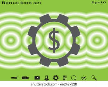 gear, currency, icon, vector illustration eps10