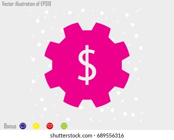 gear, currency, icon, vector illustration eps10