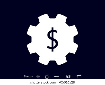 gear, currency, icon, vector illustration eps10