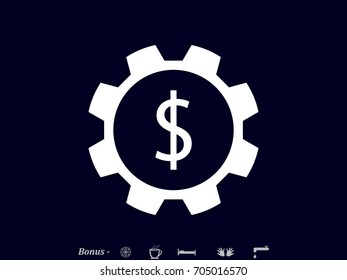 gear, currency, icon, vector illustration eps10