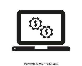 gear, currency, icon, vector illustration eps10