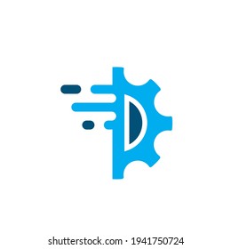 Gear  d letter concept vector icon illustration design template