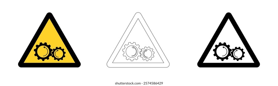 Gear Danger Signage. Vector Format.