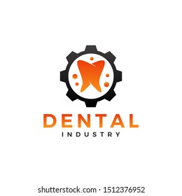 Gear dental industry logo design idea