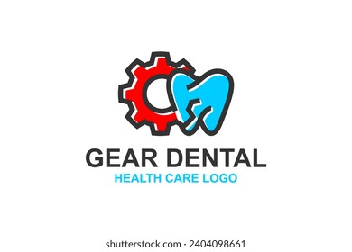 Gear and dental logo design dentistry tool equipment icon symbol.