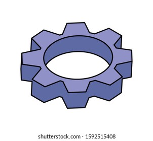 Gear design, construction work repair machine part technology industry and technical theme Vector illustration