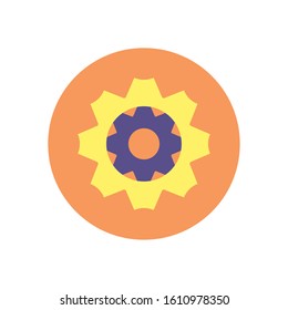 Gear design, construction work repair machine part technology industry and technical theme Vector illustration