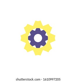 Gear design, construction work repair machine part technology industry and technical theme Vector illustration
