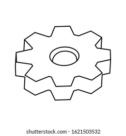 Gear design, construction work repair machine part technology industry and technical theme Vector illustration