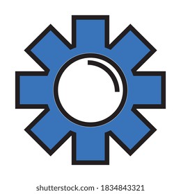Diseño de engranajes, reparación de obras de construcción, industria de la tecnología de piezas y tema técnico Ilustración de vectores