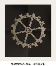 Gear design on black background, vector
