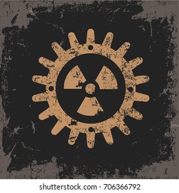 Gear design on grunge background,vector
